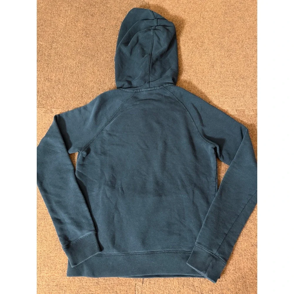 Nike Womens Funnel Neck Scuba Hoodie Black Fleece Pullover Small‎ Raglan Logo